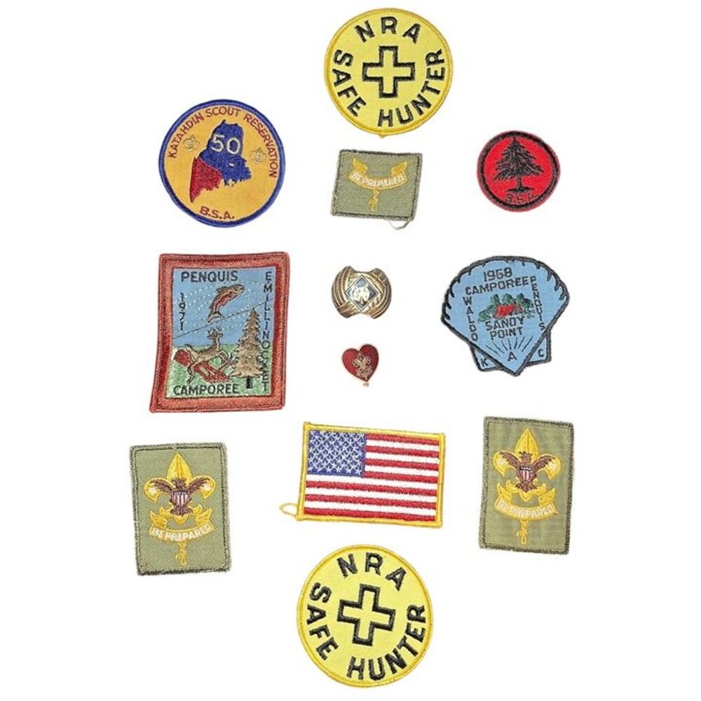 ​Vintage BSA Boy Scouts Patch Lot Maine Camporee Pin Slide NRA